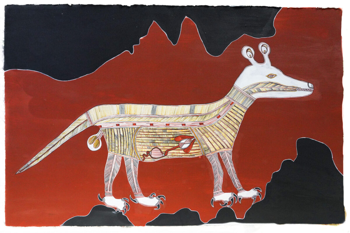 Thylacine (Tasmanian Tiger) - Paper - Lorraine Namarnyilk