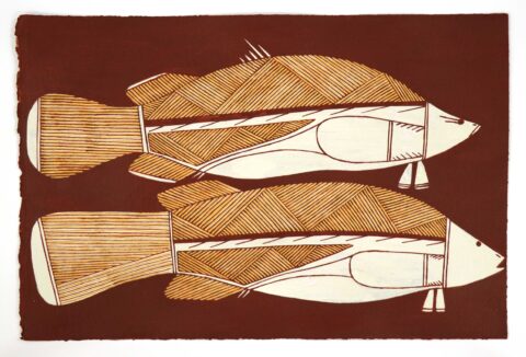 Durnbuhmanj (Black Bream) and Namarnkol (Barramundi) - Paper - Roland Burrunali