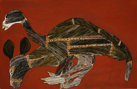 Ngurrurdu dja Kornobolo (Emu and Wallaby) - Paper - Joe Guymala
